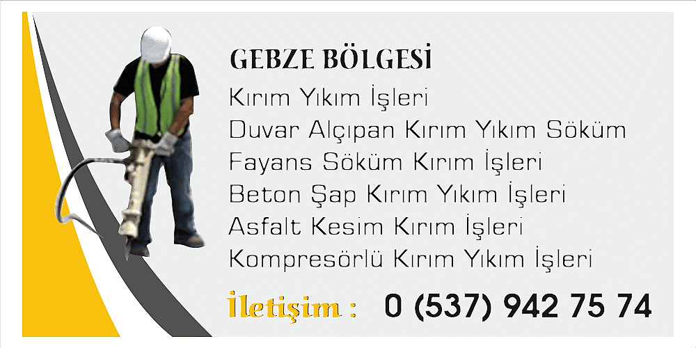 Gebze Kırım Yıkım İşleri Duvar Fayans Kırım Yıkım Ekibi