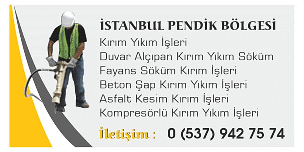 Pendik Asfalt Kesim Beton Kesim Şap Kırım İşleri