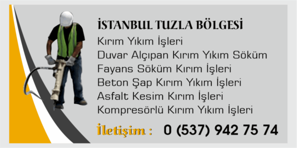 Tuzla Kırım Yıkım İşleri Duvar Fayans Kırım Yıkım Ekibi